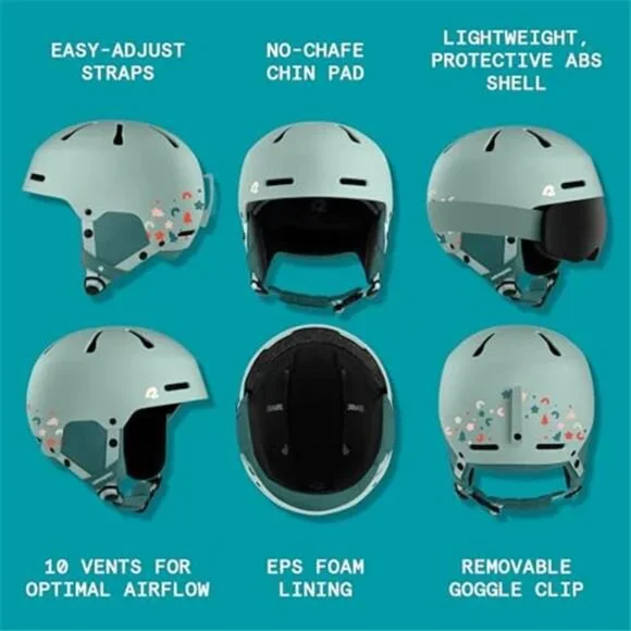 Kids Ski Helmet Snowboard Helmet Adjustable Winter Sports Gear with Goggle Clip
